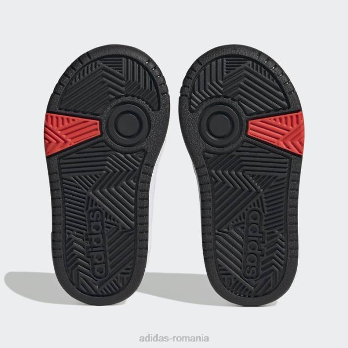 Adidas pantofi cu cercuri albe copii alb/negru/rosu 2JBN17753