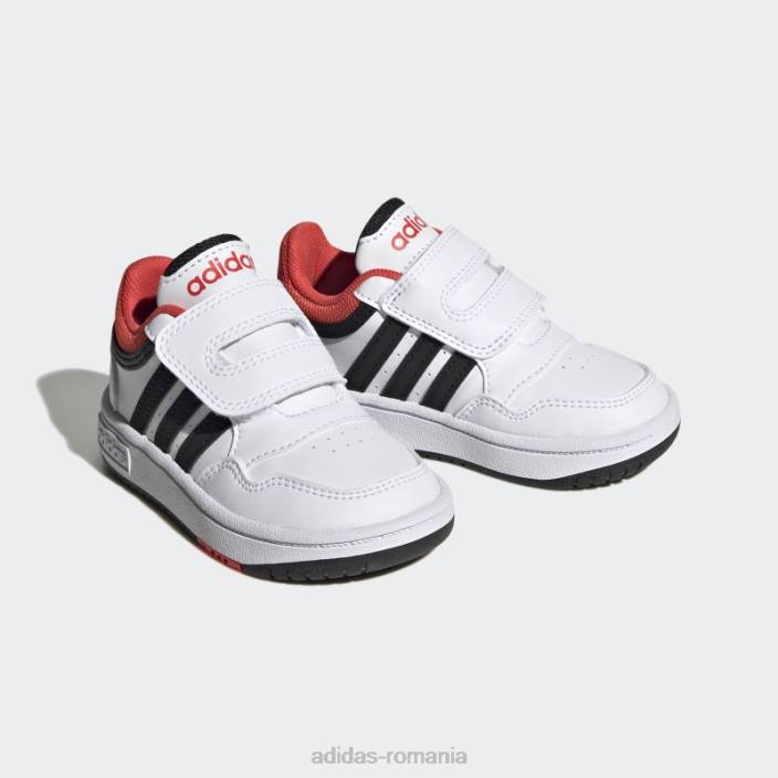 Adidas pantofi cu cercuri albe copii alb/negru/rosu 2JBN17753