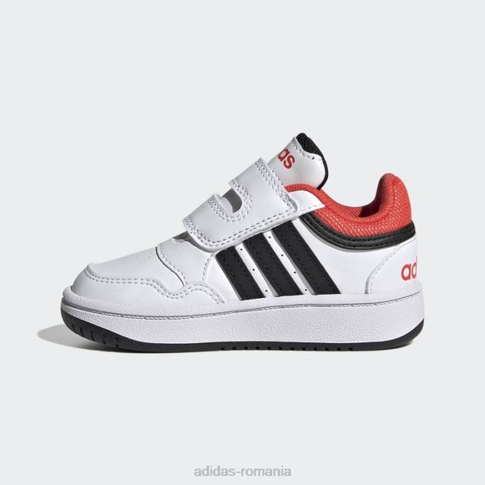 Adidas pantofi cu cercuri albe copii alb/negru/rosu 2JBN17753