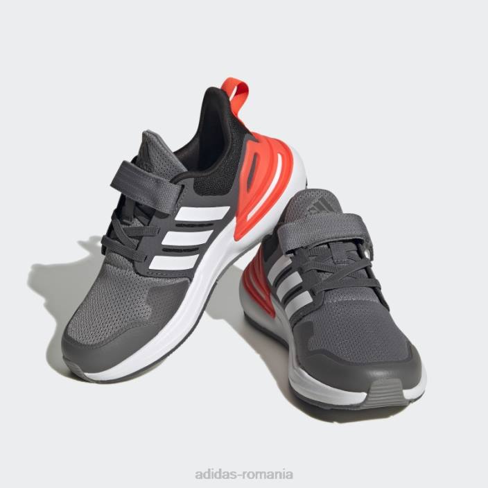 Adidas pantofi cu curea de sus din dantela elastica rapidasport bounce gri copii gri/alb 2JBN17959