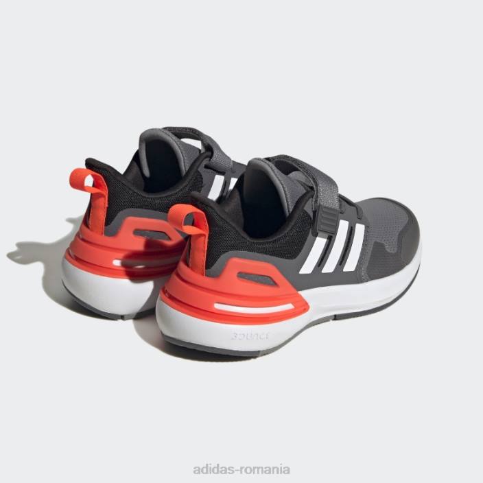 Adidas pantofi cu curea de sus din dantela elastica rapidasport bounce gri copii gri/alb 2JBN17959