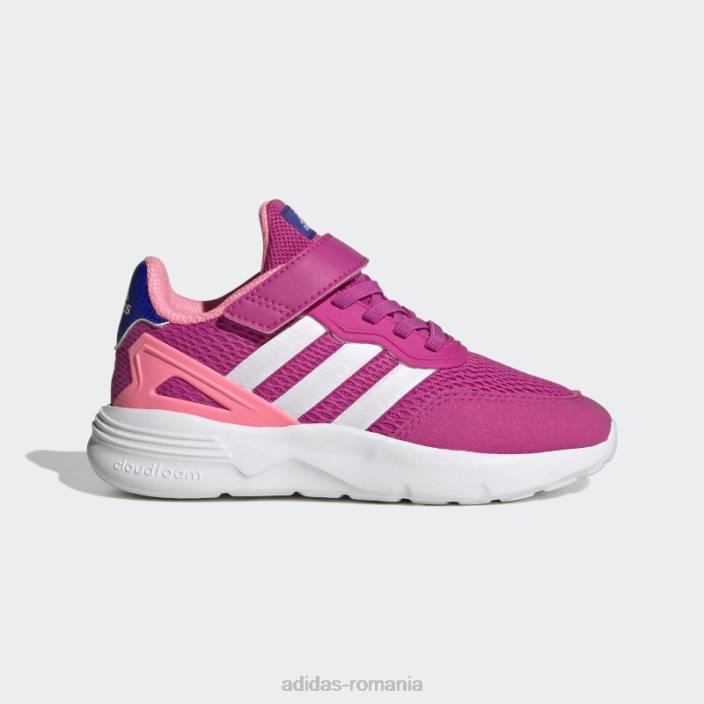 Adidas pantofi cu curea din dantelă elastică nebzed fucsia copii fucsia/alb 2JBN11344