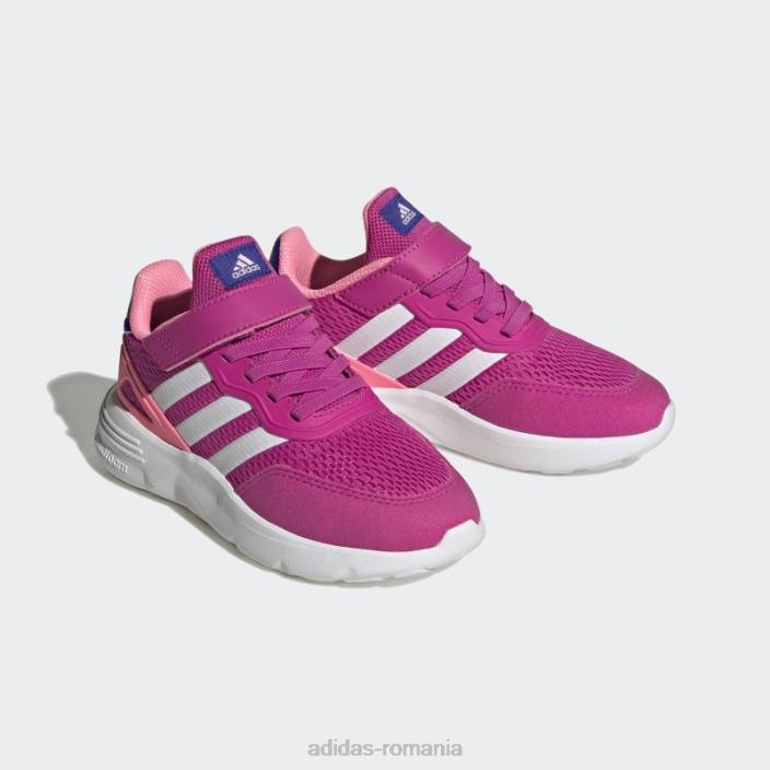 Adidas pantofi cu curea din dantelă elastică nebzed fucsia copii fucsia/alb 2JBN11344
