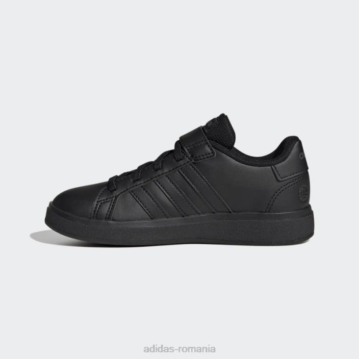 Adidas pantofi cu dantelă elastică grand Court și cu curea superioară gri copii gri inchis 2JBN17614