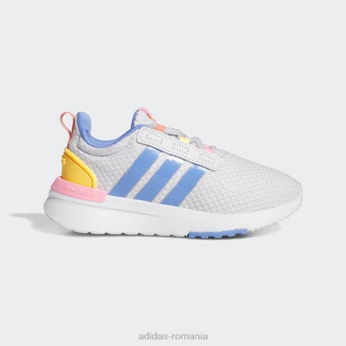 Adidas pantofi de alergare dash grey racer tr21 lifestyle din dantela copii gri liniuță/alb/roz fascicul 2JBN11296