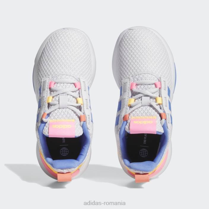 Adidas pantofi de alergare dash grey racer tr21 lifestyle din dantela copii gri liniuță/alb/roz fascicul 2JBN11296