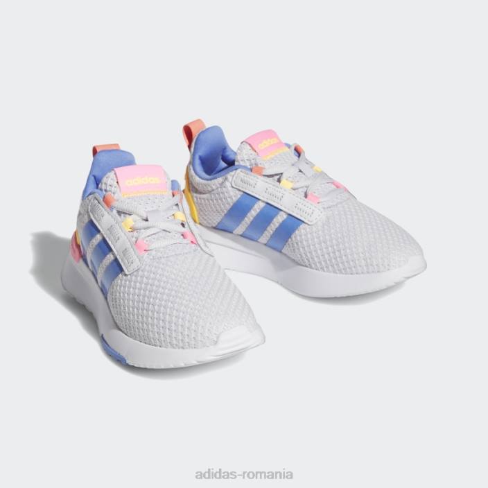 Adidas pantofi de alergare dash grey racer tr21 lifestyle din dantela copii gri liniuță/alb/roz fascicul 2JBN11296