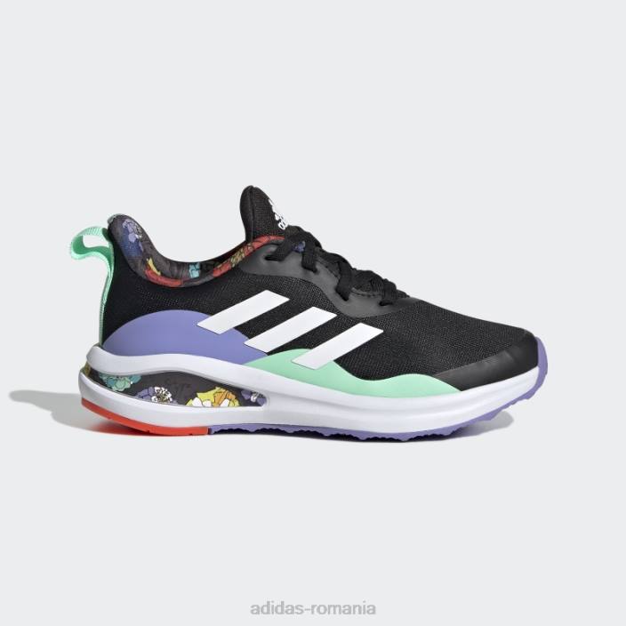Adidas pantofi de alergat cu dantela fortarun neagra copii negru/alb/mentă 2JBN18131