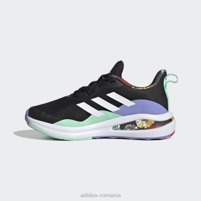 Adidas pantofi de alergat cu dantela fortarun neagra copii negru/alb/mentă 2JBN18131