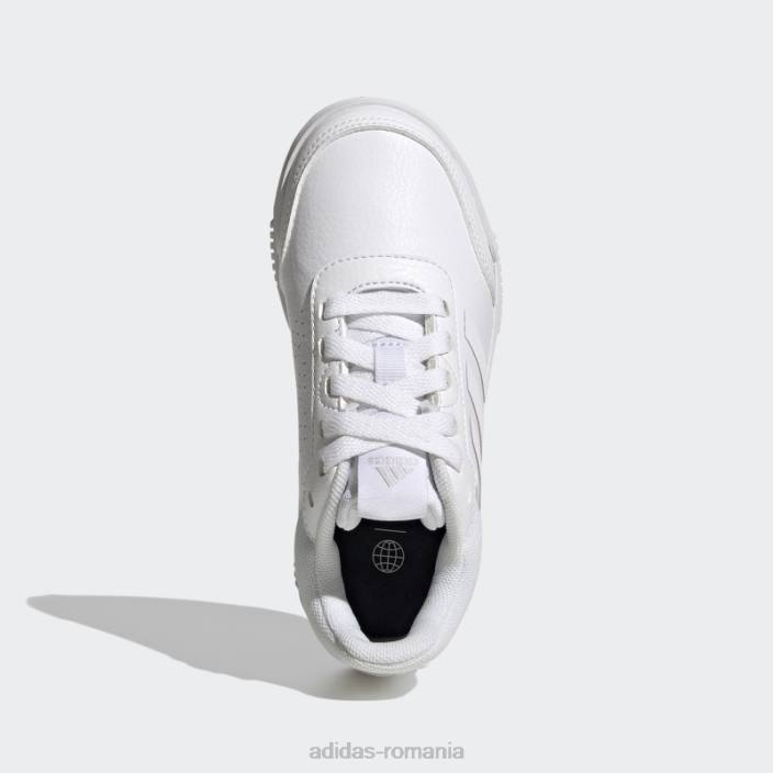 Adidas pantofi de antrenament sport tensaur alb din dantela copii alb/gri 2JBN17693