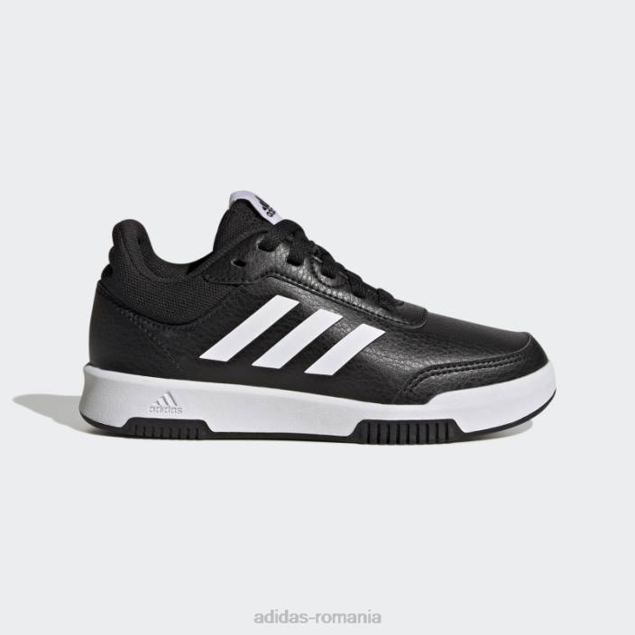 Adidas pantofi de dantelă de antrenament sport tensaur alb copii alb negru 2JBN17669