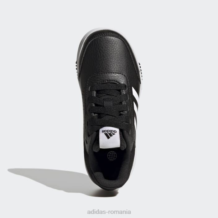 Adidas pantofi de dantelă de antrenament sport tensaur alb copii alb negru 2JBN17669