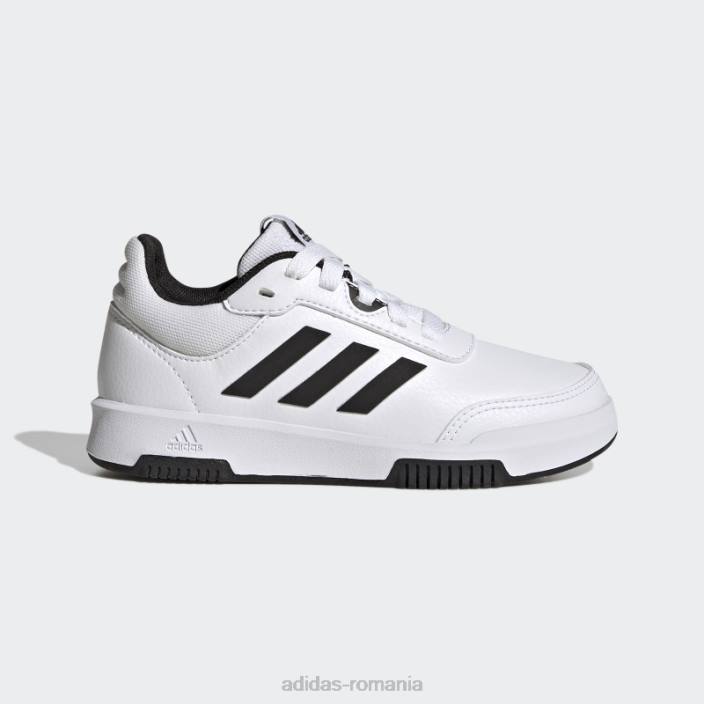 Adidas pantofi de dantelă de antrenament sport tensaur alb copii alb negru 2JBN17762