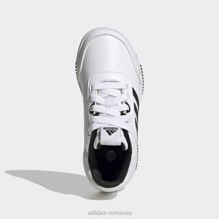 Adidas pantofi de dantelă de antrenament sport tensaur alb copii alb negru 2JBN17762