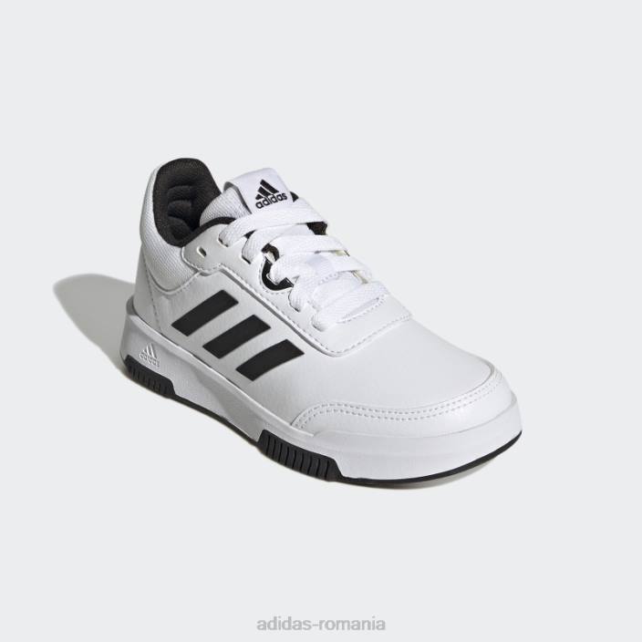 Adidas pantofi de dantelă de antrenament sport tensaur alb copii alb negru 2JBN17762