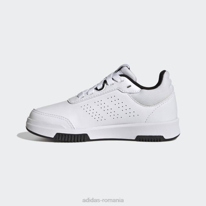 Adidas pantofi de dantelă de antrenament sport tensaur alb copii alb negru 2JBN17762