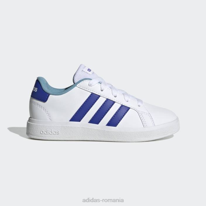 Adidas pantofi de tenis grand court lifestyle cu șireturi alb adidas copii alb/albastru 2JBN11262