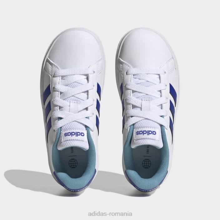 Adidas pantofi de tenis grand court lifestyle cu șireturi alb adidas copii alb/albastru 2JBN11262