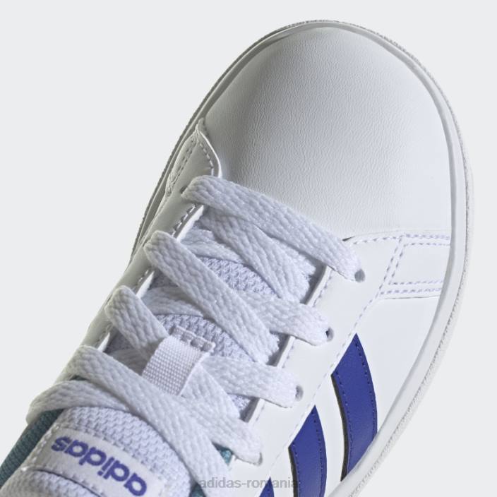 Adidas pantofi de tenis grand court lifestyle cu șireturi alb adidas copii alb/albastru 2JBN11262