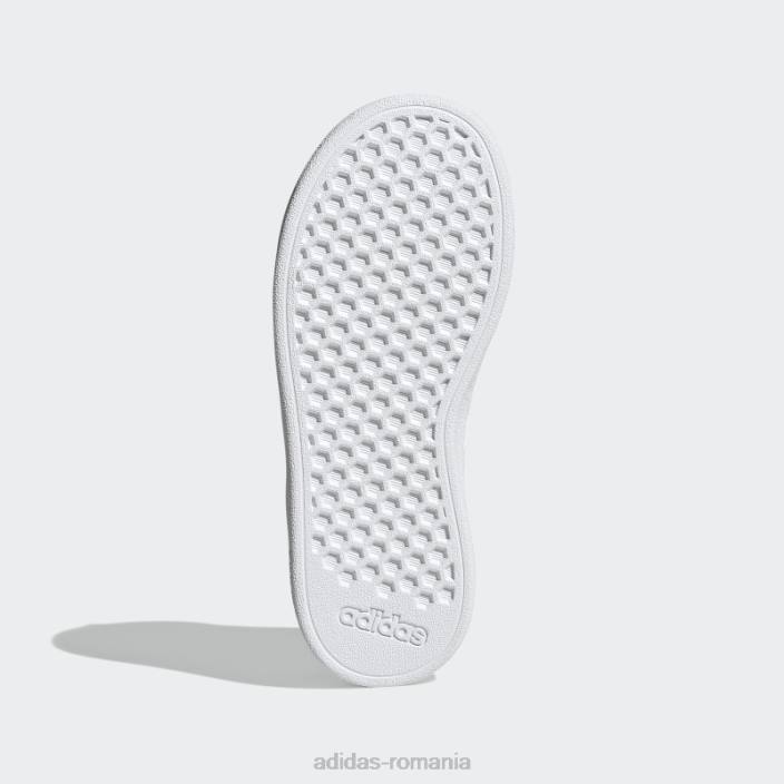 Adidas pantofi de tenis grand court lifestyle cu șireturi albi copii alb negru 2JBN17697