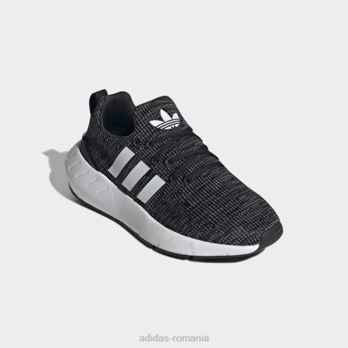 Adidas pantofi eleganti gri Swift Run 22 copii negru/alb/gri 2JBN17876