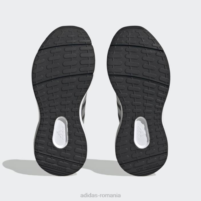 Adidas pantofi fortarun 2.0 cloudfoam dantela elastica stacojiu cu bretele copii negru/argintiu/stacojiu 2JBN11084
