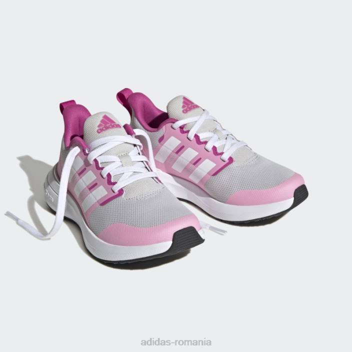Adidas pantofi fortarun 2.0 cloudfoam dantela gri copii gri/alb/roz fascicul 2JBN17864