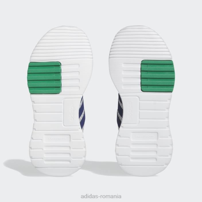 Adidas pantofi gri racer tr21 lifestyle alergare din dantelă elastică și cu curele superioare copii gri/albastru închis/verde curte 2JBN11429
