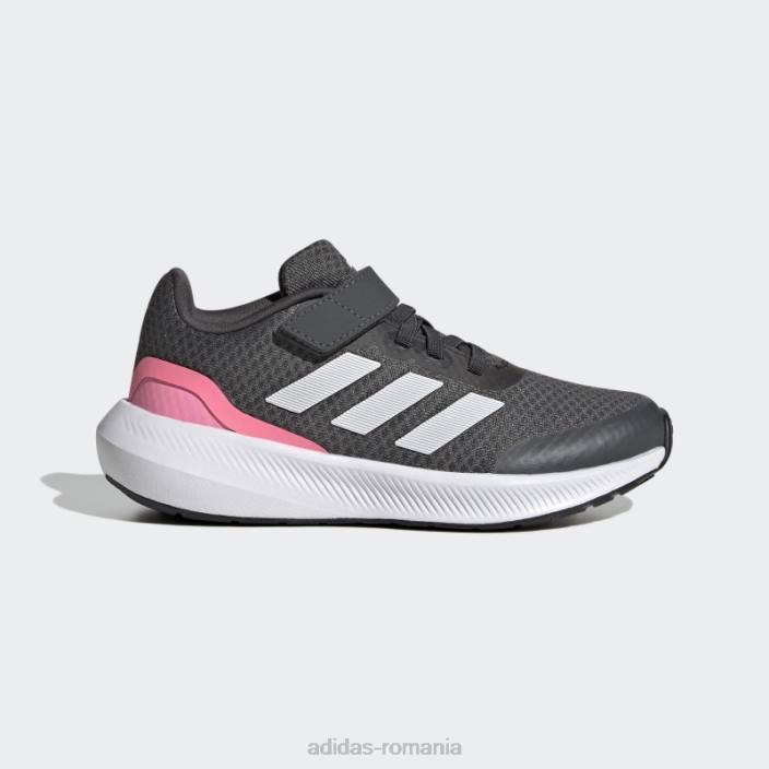 Adidas pantofi gri runfalcon 3.0 cu dantelă elastică copii gri/alb/roz fascicul 2JBN11350