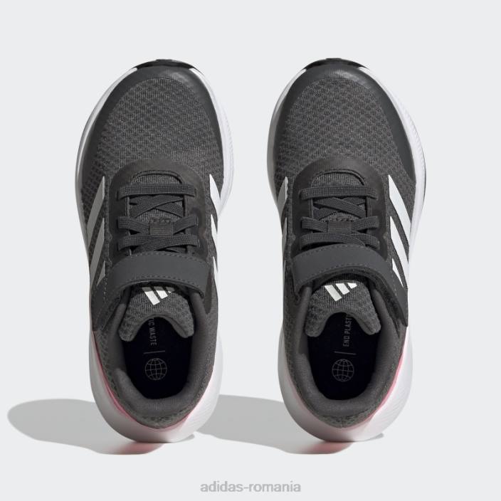 Adidas pantofi gri runfalcon 3.0 cu dantelă elastică copii gri/alb/roz fascicul 2JBN11350