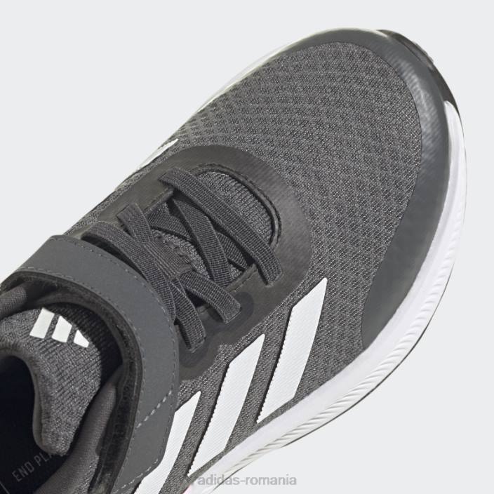 Adidas pantofi gri runfalcon 3.0 cu dantelă elastică copii gri/alb/roz fascicul 2JBN11350