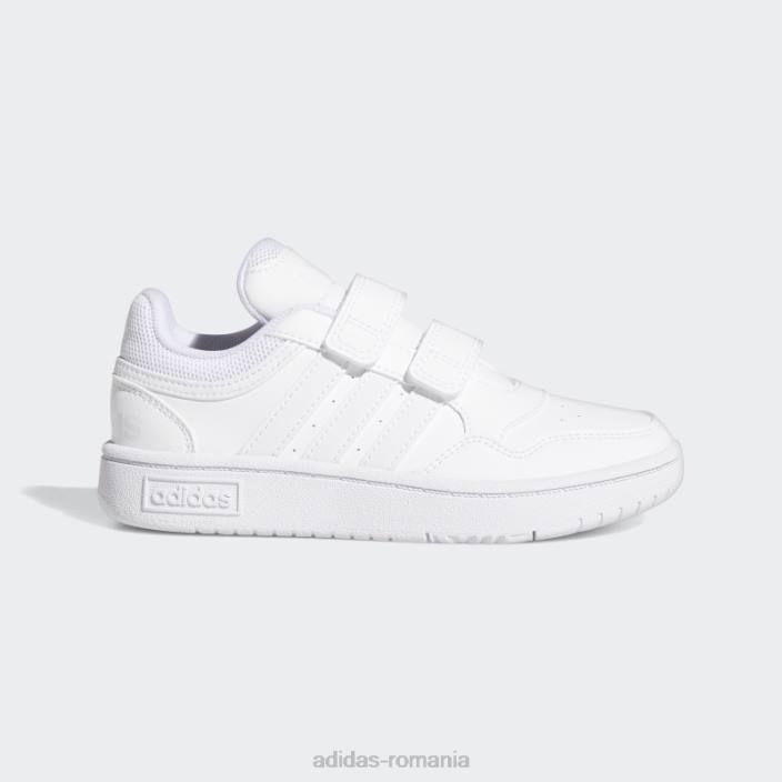 Adidas pantofi hoops lifestyle baschet cu cârlig și buclă adidas alb copii alb 2JBN17700