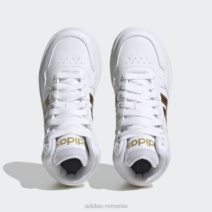 Adidas pantofi hoops mid lifestyle baschet dantela alb copii alb/gri 2JBN11305