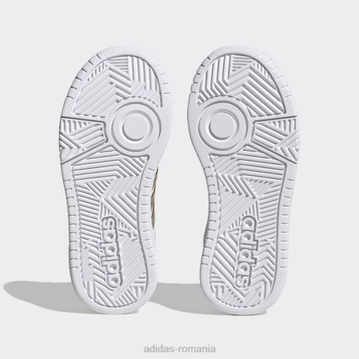 Adidas pantofi hoops mid lifestyle baschet dantela alb copii alb/gri 2JBN11305