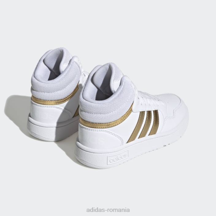 Adidas pantofi hoops mid lifestyle baschet dantela alb copii alb/gri 2JBN11305