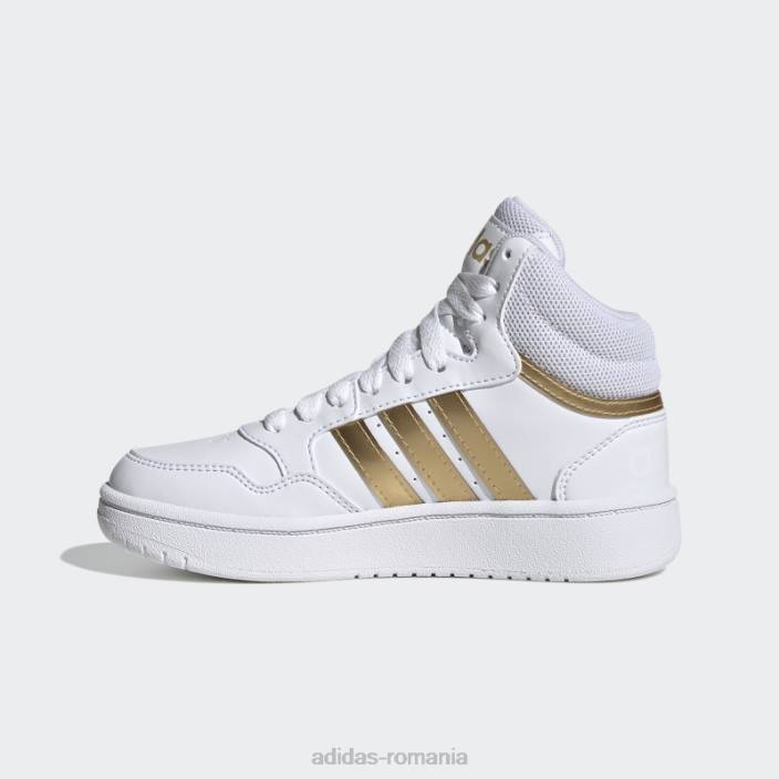 Adidas pantofi hoops mid lifestyle baschet dantela alb copii alb/gri 2JBN11305