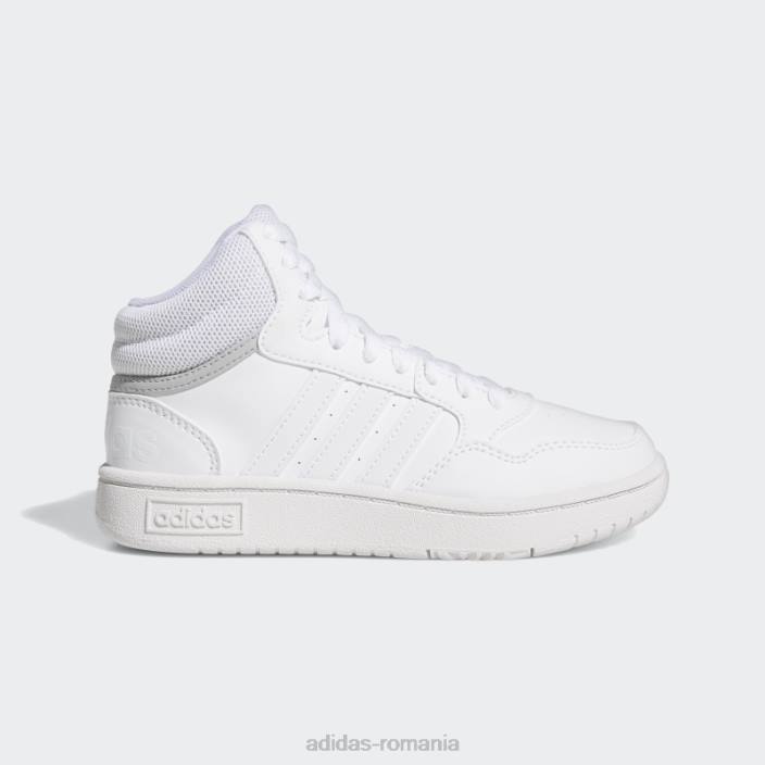 Adidas pantofi mijlocii hoops alb copii alb/gri 2JBN17990