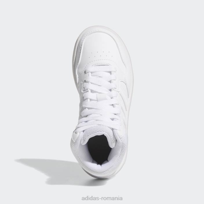 Adidas pantofi mijlocii hoops alb copii alb/gri 2JBN17990