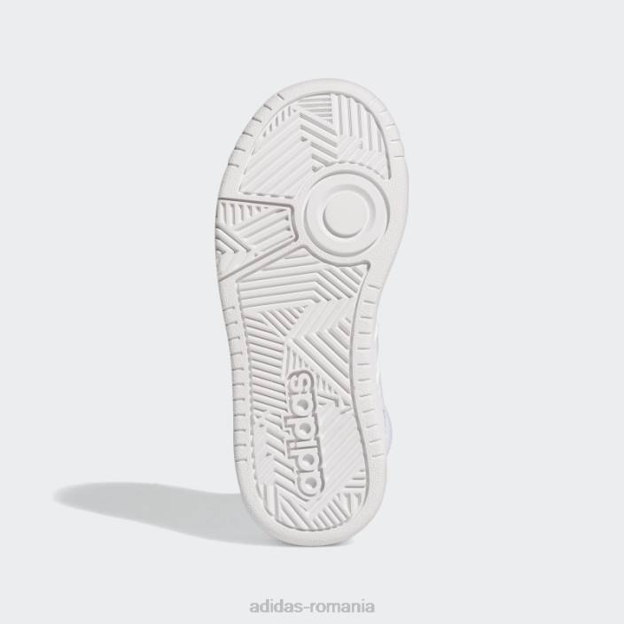 Adidas pantofi mijlocii hoops alb copii alb/gri 2JBN17990