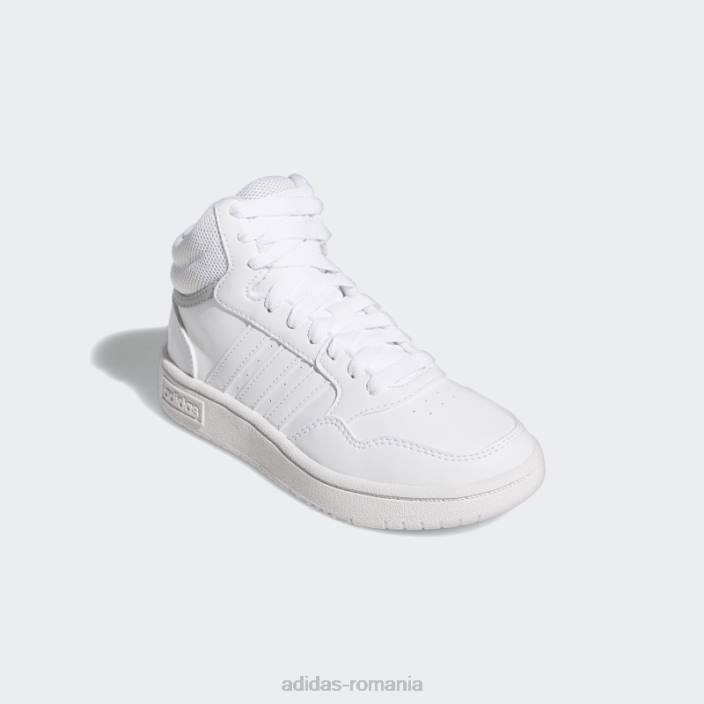 Adidas pantofi mijlocii hoops alb copii alb/gri 2JBN17990