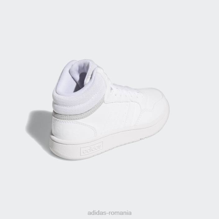 Adidas pantofi mijlocii hoops alb copii alb/gri 2JBN17990