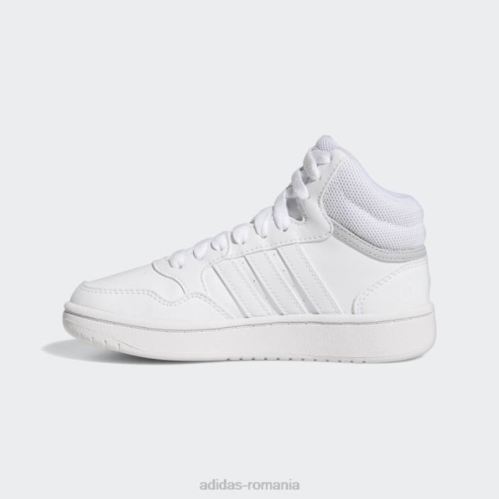 Adidas pantofi mijlocii hoops alb copii alb/gri 2JBN17990