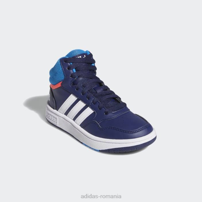 Adidas pantofi mijlocii hoops albastru închis copii albastru închis/albastru rush/turbo 2JBN11227