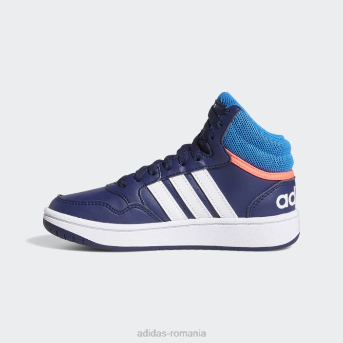 Adidas pantofi mijlocii hoops albastru închis copii albastru închis/albastru rush/turbo 2JBN11227