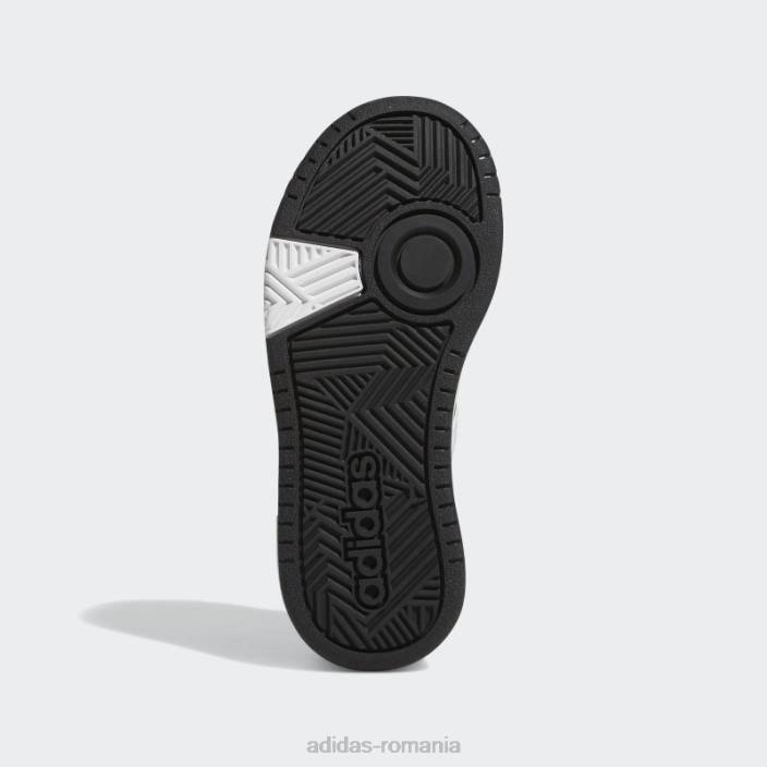Adidas pantofi mijlocii hoops negri copii negru/alb/gri 2JBN17756