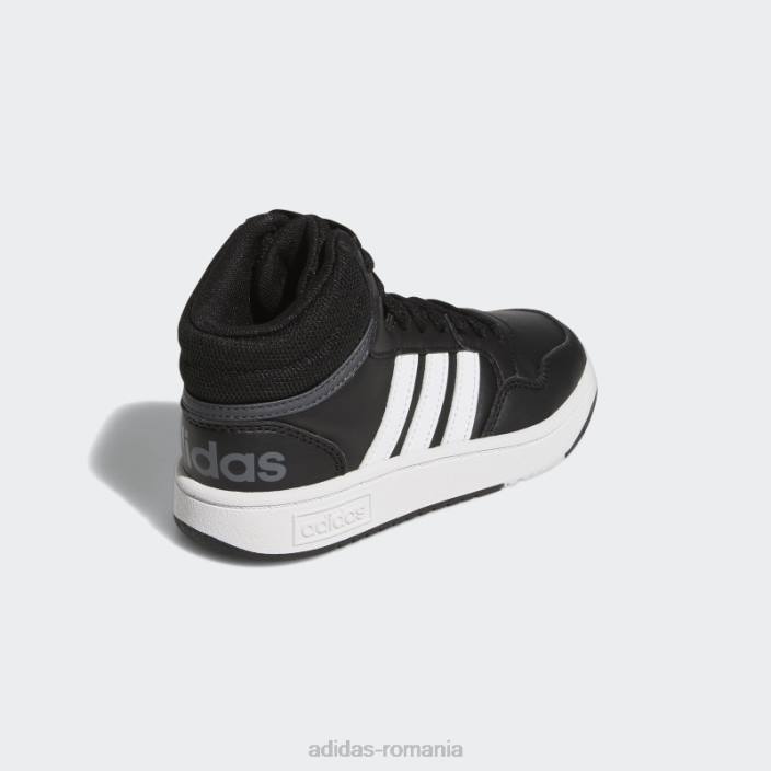 Adidas pantofi mijlocii hoops negri copii negru/alb/gri 2JBN17756