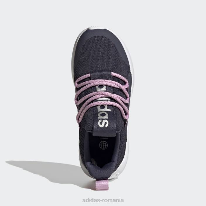 Adidas pantofi navy lite racer adapt 4.0 cu dantelă copii bleumarin/cerneală/liliac 2JBN11399