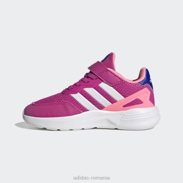 Adidas pantofi nebzed cu curea din dantelă elastică fucsia copii fucsia/alb 2JBN17918