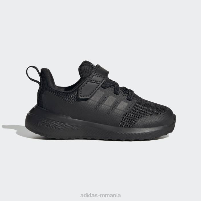 Adidas pantofi negri fortarun 2.0 cloudfoam cu dantela elastica cu bretele adidas copii negru/carbon 2JBN11217