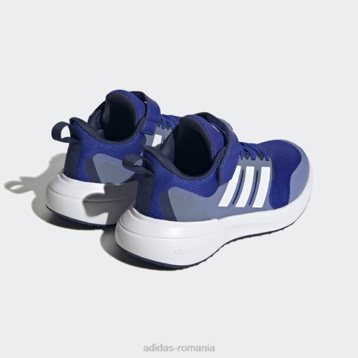 Adidas pantofi negri fortarun 2.0 cloudfoam cu dantela elastica cu curea copii albastru alb 2JBN17698